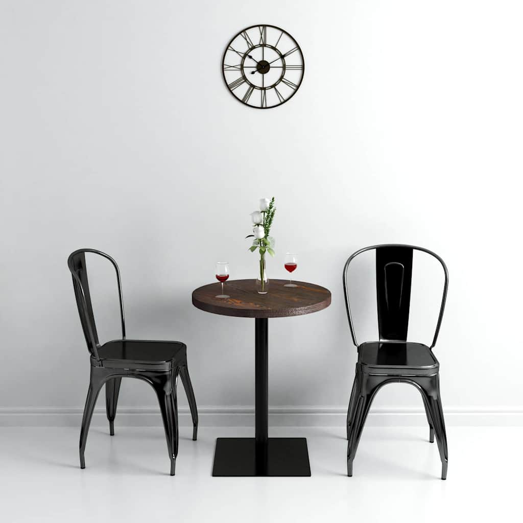 Vidaxl bistrotafel rond 60x75 cm mdf en staal donker essenkleur