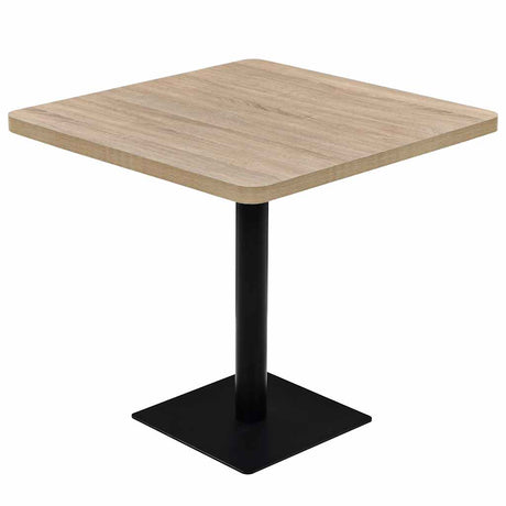 Vidaxl bistrotafel vierkant 80x80x75 cm mdf en staal eikenkleur