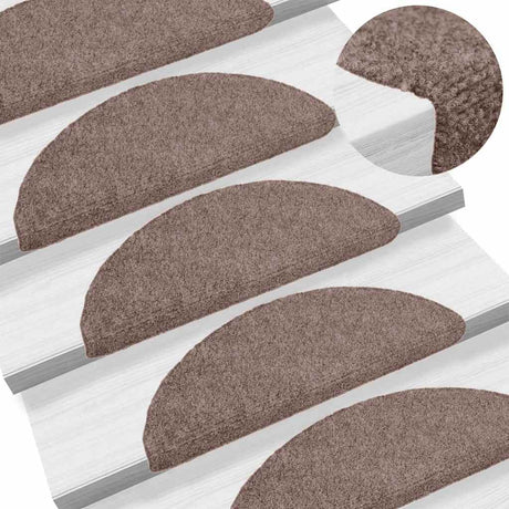 Vidaxl Treppenmatten Selbstadhäsiv 15 Teile 56x17x3 cm Crème halb