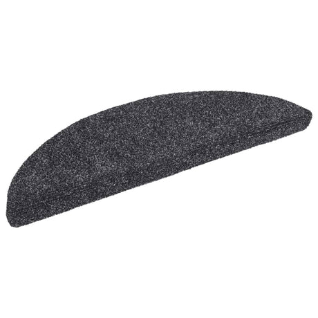 Vidaxl Treppenmatten Selbstadhäsiv 15 Teile 56x17x3 cm dunkelgraue Hemisphäre