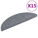 Vidaxl Treppenmatten Selbstadhäsiv 15 Teile 56x17x3 cm hellgrauem Halb