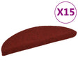 Vidaxl Treppenmatten Selbstadhäsiv 15 Teile 56x17x3 cm Bordeaux Red Semi -Round