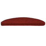 Vidaxl Treppenmatten Selbstadhäsiv 15 Teile 56x17x3 cm Bordeaux Red Semi -Round