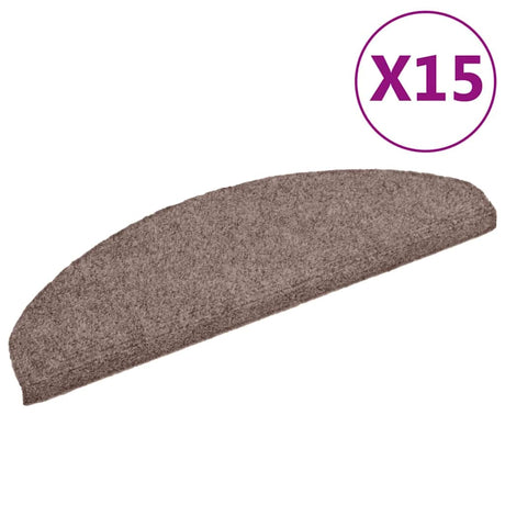 Vidaxx Stufenmatten selbstklebend 15 Stück 65x21x4 cm hellbraun halbrund groß