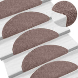 Vidaxl -Treppenmatten selbstadhäsiv 15 Teile 65x21x4 cm Crème halb -groß