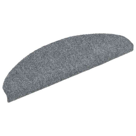 Vidaxl -Treppenmatten selbstadhäsiv 15 Stücke 65x21x4 cm hellgrauem halbstround groß