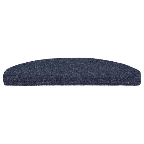 Vidaxl -Treppenmatten Selbstadhäsiv 15 Stücke 65x21x4 cm blau halbround groß