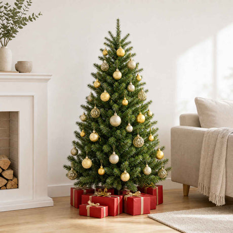 Vidaxl 100-teiliger Weihnachtskugel Set 3 4 6 cm Goldfarbe