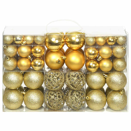 Vidaxl 100-teiliger Weihnachtskugel Set 3 4 6 cm Goldfarbe