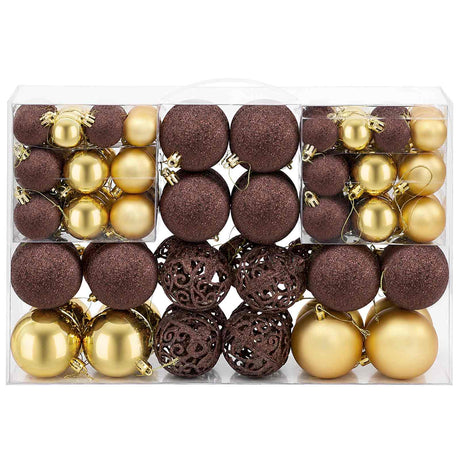 Vidaxl 100-teilige Weihnachtskugel Set 3 4 6 cm braune Bronze Farbe Goldfarbe