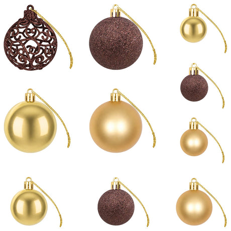 Vidaxl 100-teilige Weihnachtskugel Set 3 4 6 cm braune Bronze Farbe Goldfarbe