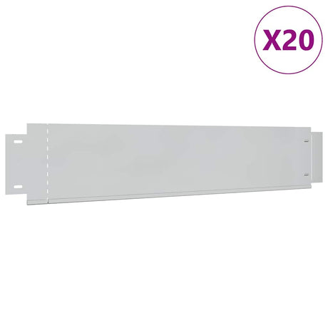 VidaXL Grasränder 20 Stück 100x20 cm verzinkter Stahl