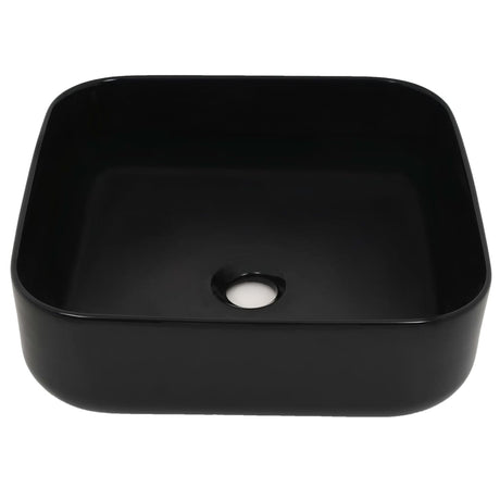 VIDAXL WASHBAIN Square 38x38x13,5 cm Keramikschwarz