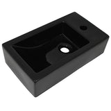VIDAXL WASHBAIN mit Rechteck -Loch rechteckig 46x25,5x12 cm Keramik Schwarz
