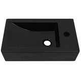 VIDAXL WASHBAIN mit Rechteck -Loch rechteckig 46x25,5x12 cm Keramik Schwarz
