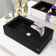VIDAXL WASHBAIN mit Rechteck -Loch rechteckig 46x25,5x12 cm Keramik Schwarz