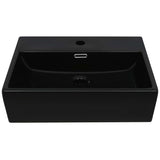 VIDAXL WASHBAIN mit TAP -Loch 51.5x38.5x15 cm Keramik Schwarz