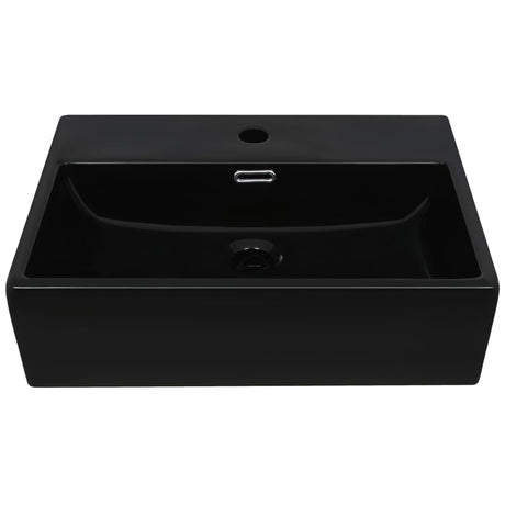 VIDAXL WASHBAIN mit TAP -Loch 51.5x38.5x15 cm Keramik Schwarz