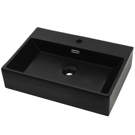 VIDAXL WASHBAIN mit TAP -Loch 76x42.5x14,5 cm Keramikschwarz