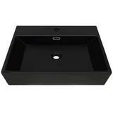 VIDAXL WASHBAIN mit TAP -Loch 76x42.5x14,5 cm Keramikschwarz