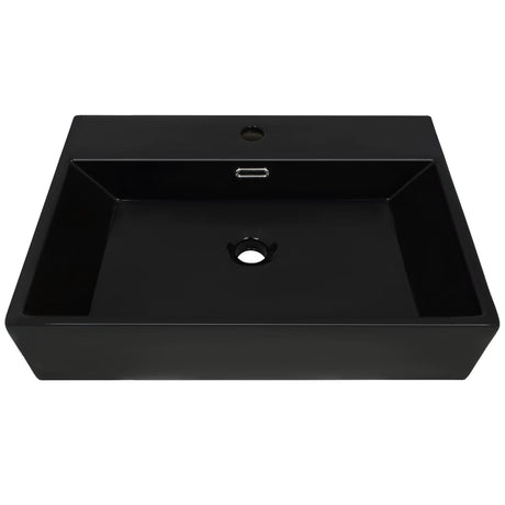 VIDAXL WASHBAIN mit TAP -Loch 76x42.5x14,5 cm Keramikschwarz