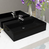 VIDAXL WASHBAIN mit TAP -Loch 76x42.5x14,5 cm Keramikschwarz
