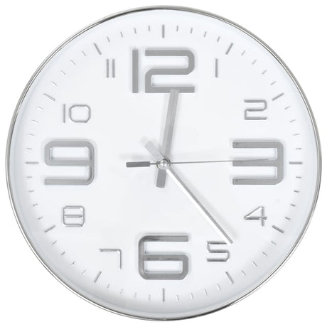 VidaXL Wanduhr 30 cm silberfarben