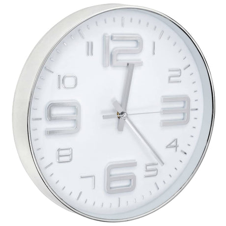VidaXL Wanduhr 30 cm silberfarben