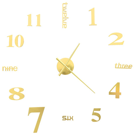 Vidaxl 3D -Wanduhr 100 cm xxl moderne Goldfarbe