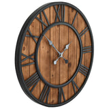 Vidaxl Wanduhr Vintage-Quarzmechanismus xxl 60 cm Holz Metall
