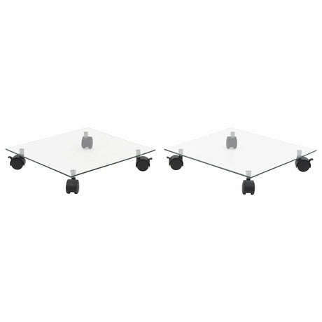 Vidaxl Plant Rollers Quadrat 35 x 35 cm gehärtetes Glas 2 STs