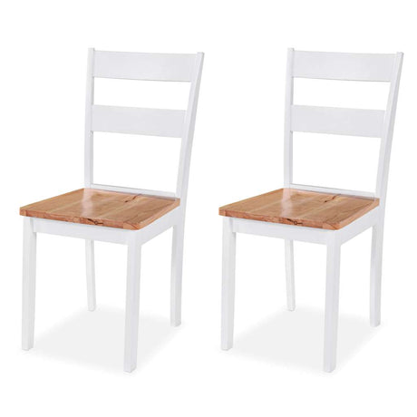 Vidaxl eetkamerset mdf en rubberwood wit 3-delig
