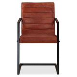 Vidaxl eetkamerstoelen 2 st echt leer bruin