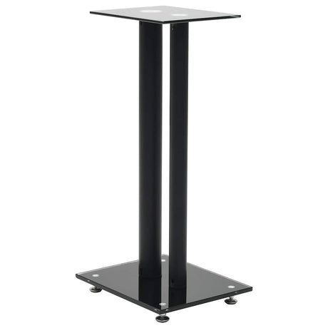 Vidaxl Lautsprecherstandards Säulendesign Temperiertes Glas schwarz 2 PCs