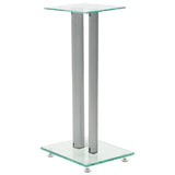 Vidaxl Lautsprecherstandards Säulendesign Temperiertes Glas Silber 2 STs
