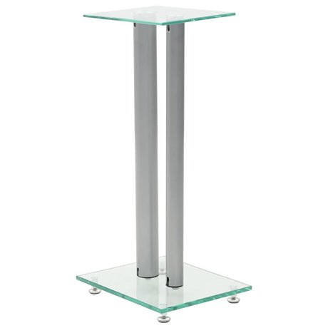 Vidaxl Lautsprecherstandards Säulendesign Temperiertes Glas Silber 2 STs