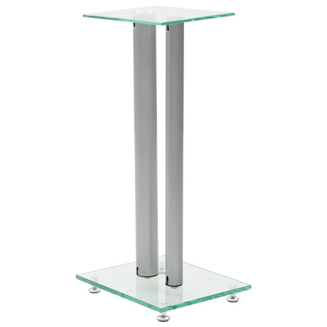 Vidaxl Lautsprecherstandards Säulendesign Temperiertes Glas Silber 2 STs