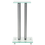 Vidaxl Lautsprecherstandards Säulendesign Temperiertes Glas Silber 2 STs