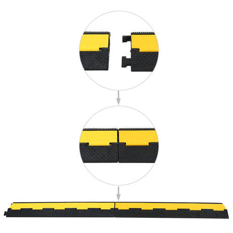 VIDAXL -Kabelschutzschwelle 2 Tunnel 101,5 cm Gummi