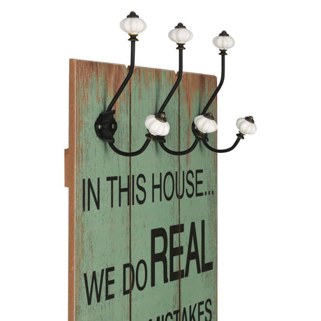 VIDAXL -Wandbedeckungsregal mit 6 Haken Happy Love 120x40 cm