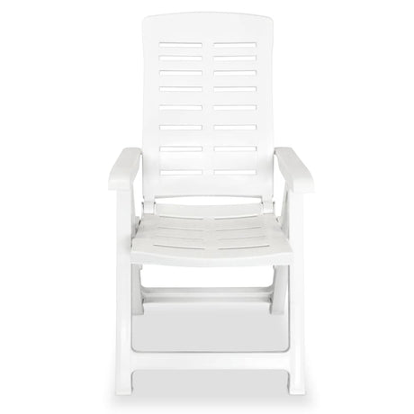 Vidaxl opklapbare ligstoelen, 2 stuks, wit plastic.