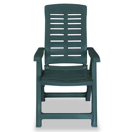 Vidaxl opklapbare ligstoelen, 2 stuks, groen plastic.
