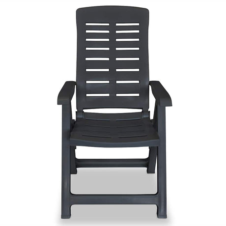 Vidaxl verstelbare klapstoelen, 2 stuks, antracietkleurig kunststof