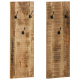 Vidaxx Wandgarderoben 2 Stück 36x110x3 cm massives Mangoholz