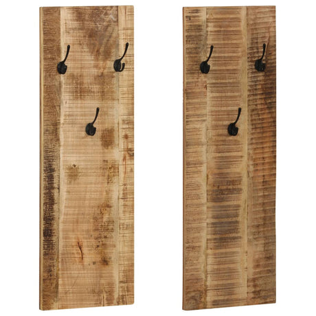 Vidaxx Wandgarderoben 2 Stück 36x110x3 cm massives Mangoholz