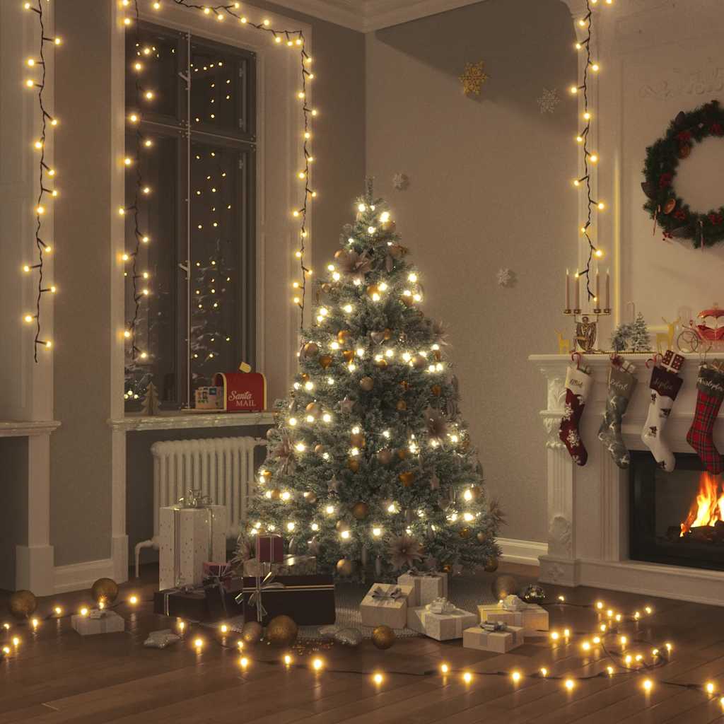 Vidaxl Lichtkabel mit 600 LEDs mit 8 leichten Effekten IP44 60 M warmes Weiß