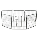 Vidaxl Hundelauf mit 8 Panels 80 x 80 cm Stahlschwarz