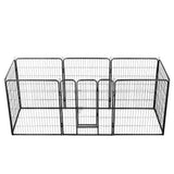 Vidaxl Hundelauf mit 8 Panels 80x100 cm Stahl schwarz
