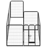 Vidaxl Hundelauf mit 8 Panels 80x100 cm Stahl schwarz
