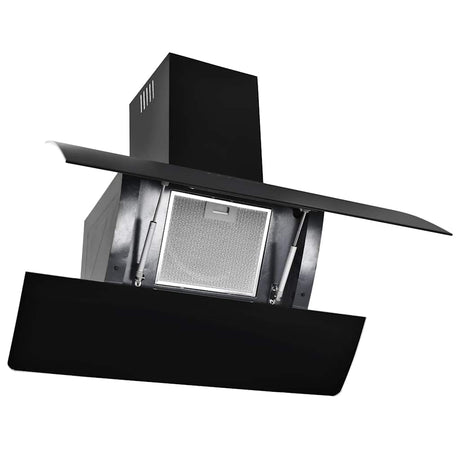 Vidaxl Wandextraktionshaube 756 m³ U 90 cm Edelstahl schwarz